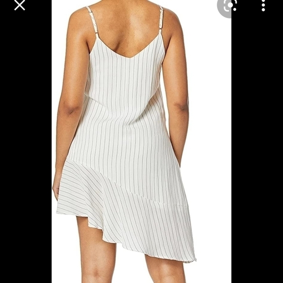 XS mink pink asymmetrical pinstripe dress - Picture 6 of 8